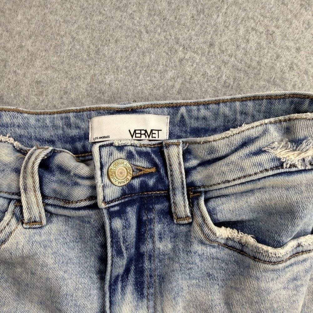 Vervet Denim Shorts Women XS Light Blue Excellent Distressed Cut Off Jean Casual