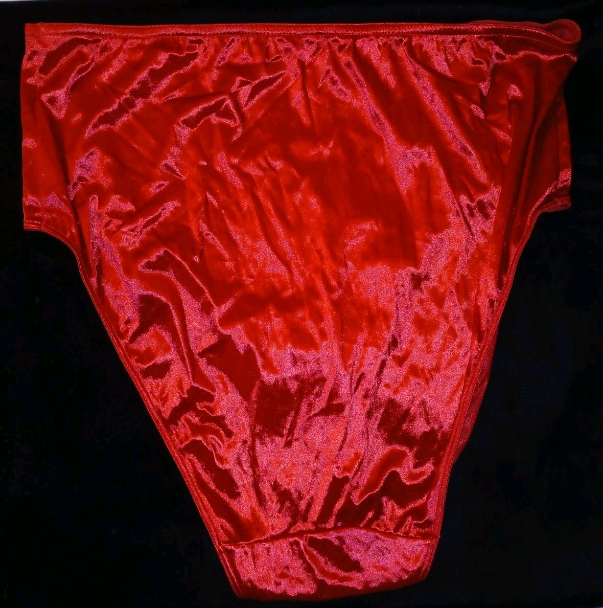 Vintage Layne Bryant Cacique Ruby Red Liquid Satin Hi-Cut Panties NWT 22/24 Plus