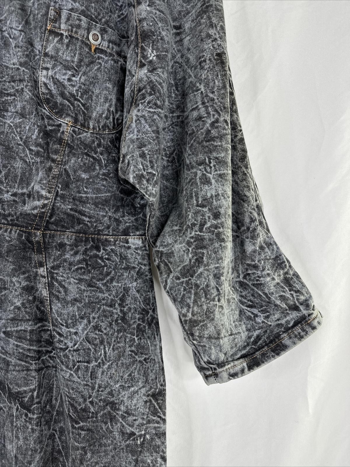 Vintage United States Chemin De Fer Denim Dress Size 9/10 Gray 3/4 Sleeve RARE