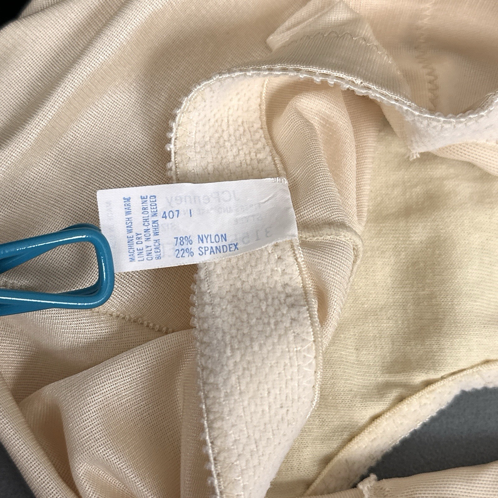 Vintage JCPenney Girdle Medium Beige Sheer Embroidered Control Brief 3155