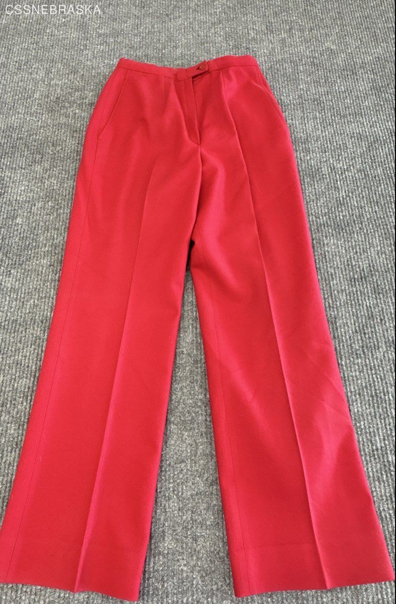 Vintage 90s Pendleton Women&rsquo;s Red Virgin Wool Pleated High Rise Trousers USA