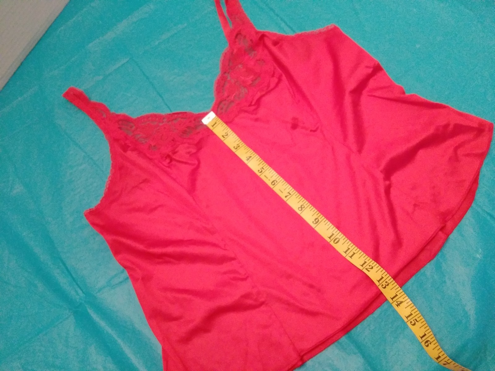 Olga Vintage Red Lace SZ 38 Cami Camisole Made USA