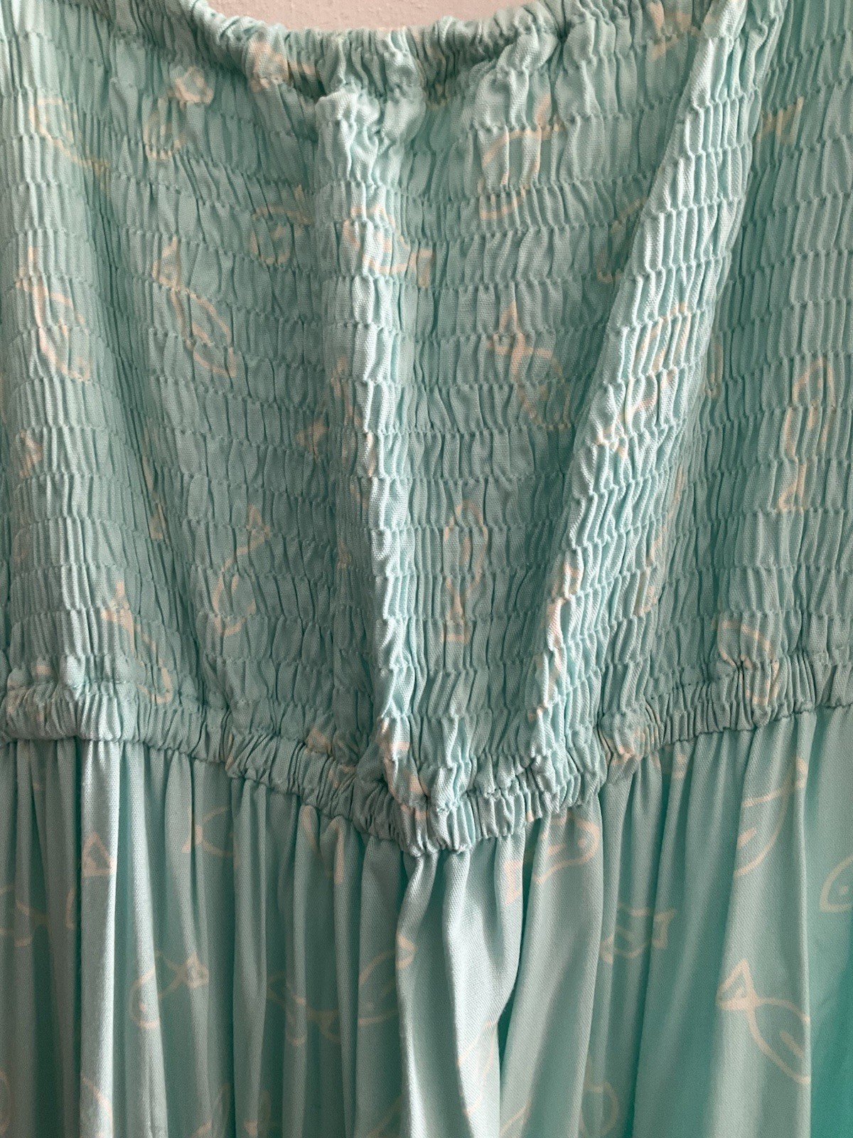 80s Vintage Artisan Sundress By Usindo, Indonesia, M, Green/Blue, Sequin Details