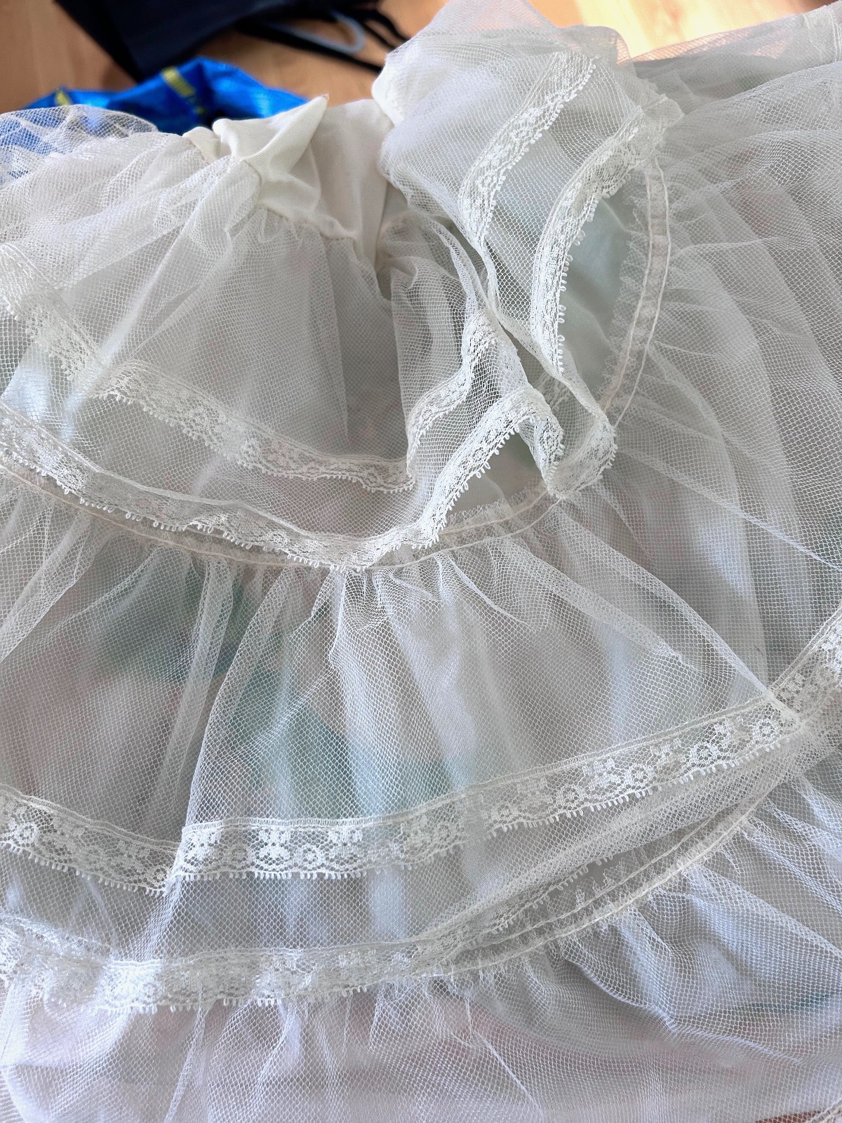 Vintage 1950s Petticoat Full Slip Underskirt Tulle Pouf Skirt sz S Maisel Era