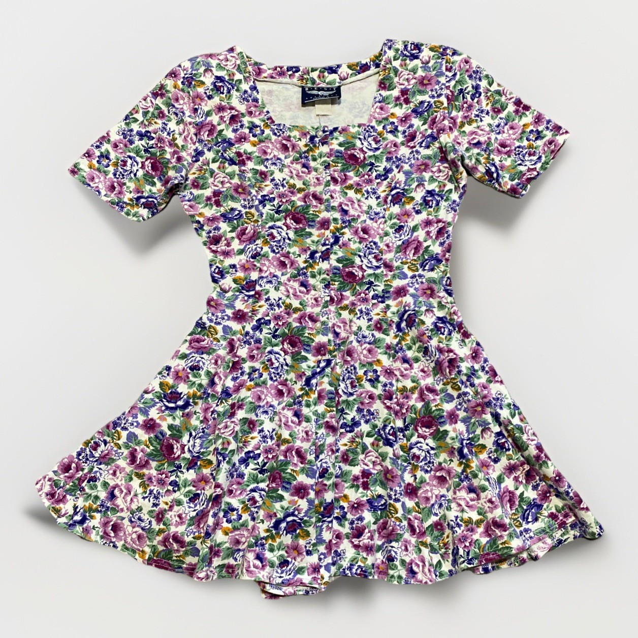 Vtg 80s Spring Floral Button Up Romper M Cotton Best American Clothing *Read*