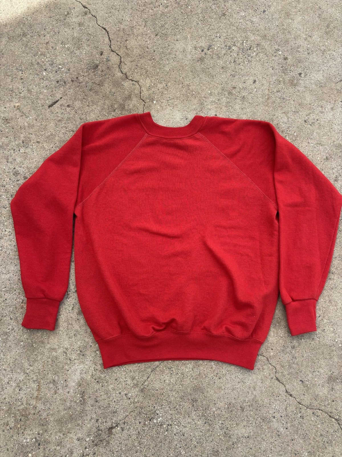 Vintage Red 80s Raglan Sweatshirt Crewneck Size Medium Made In The U.S.A