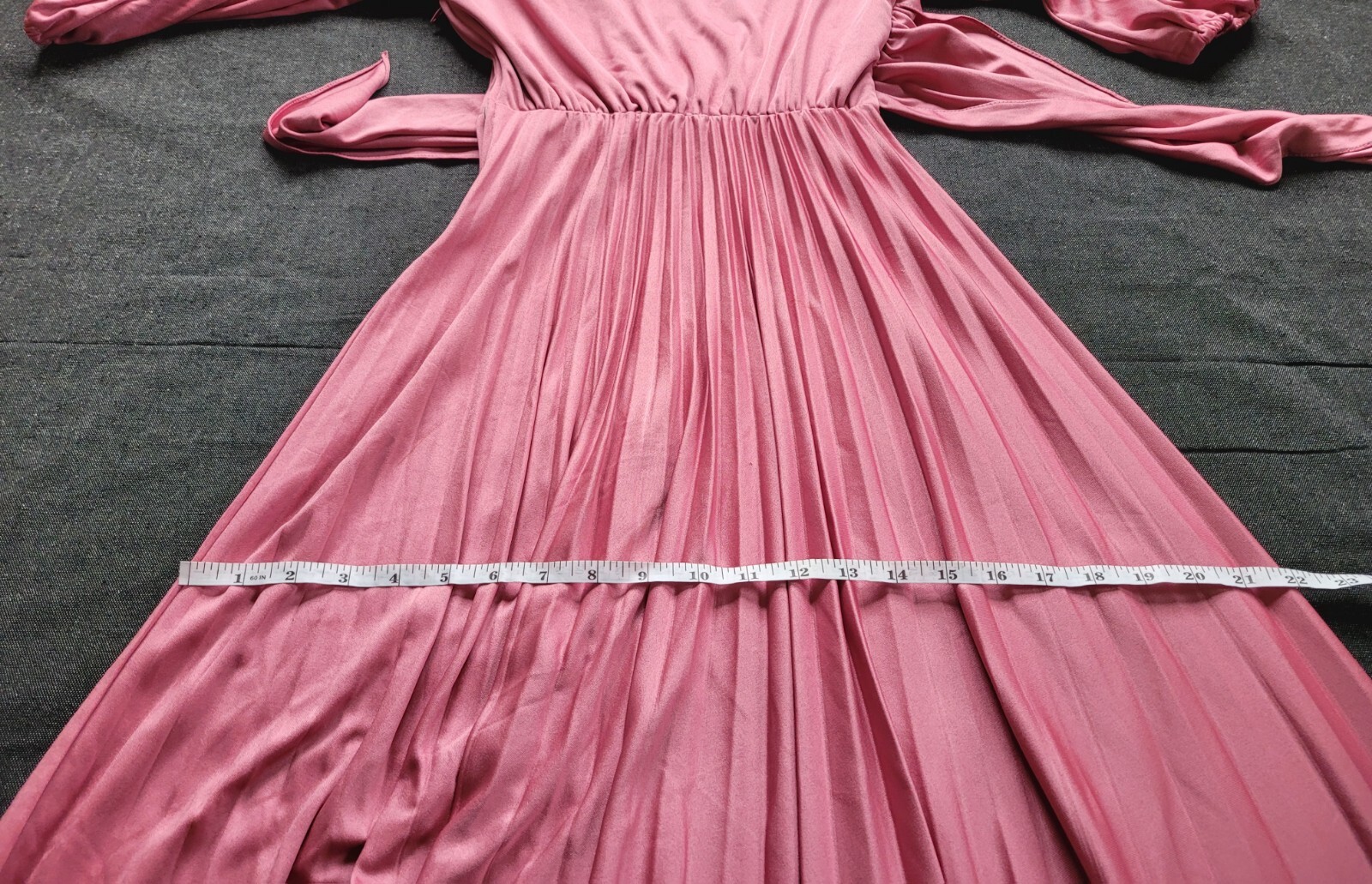 Vintage 70&rsquo;s Greek Goddess Dress Rose Pink Evening Gown Retro Size S/M