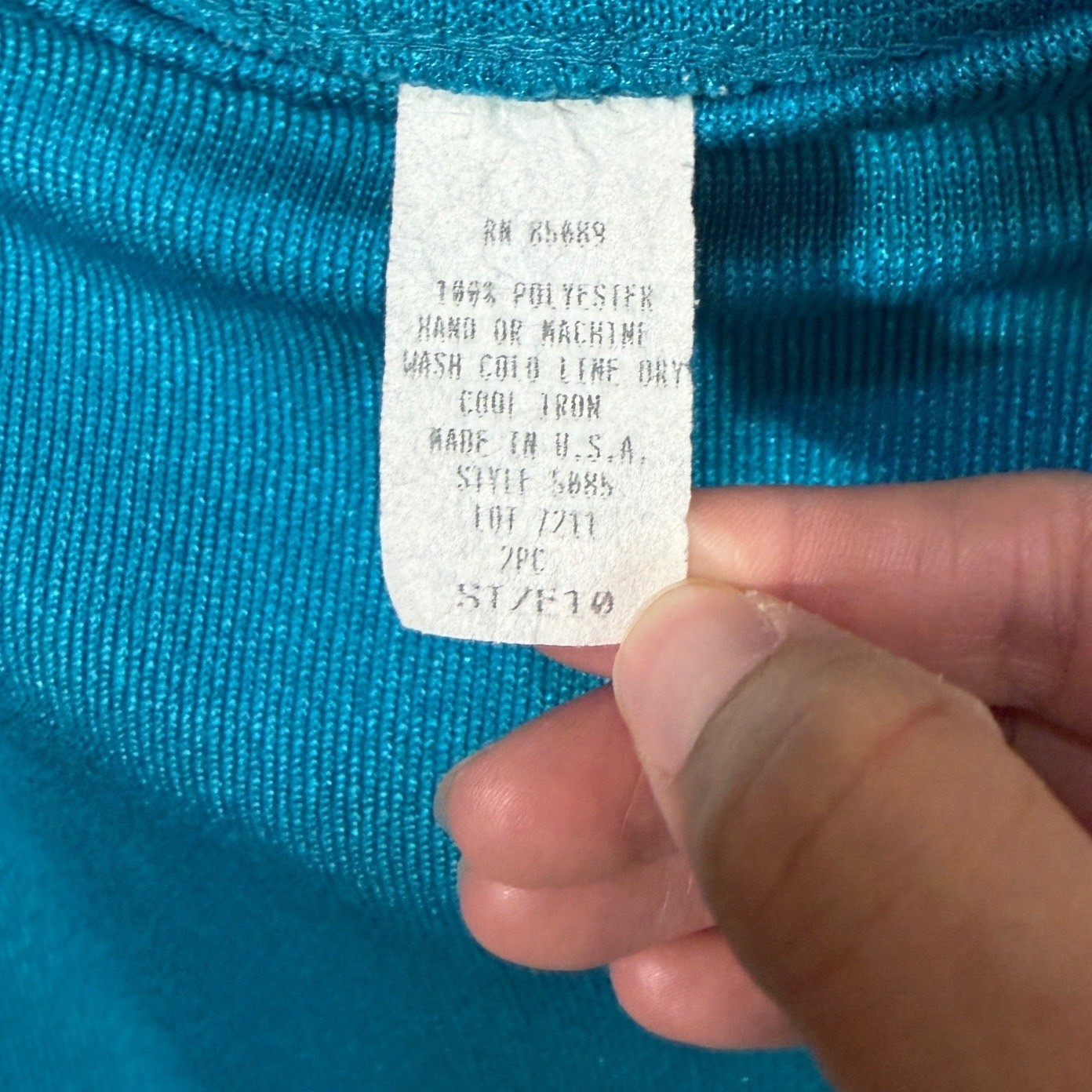 Another Thyme Vintage 2pc Skirt Suit Set Teal Blue Size 10 Made in USA Cardigan