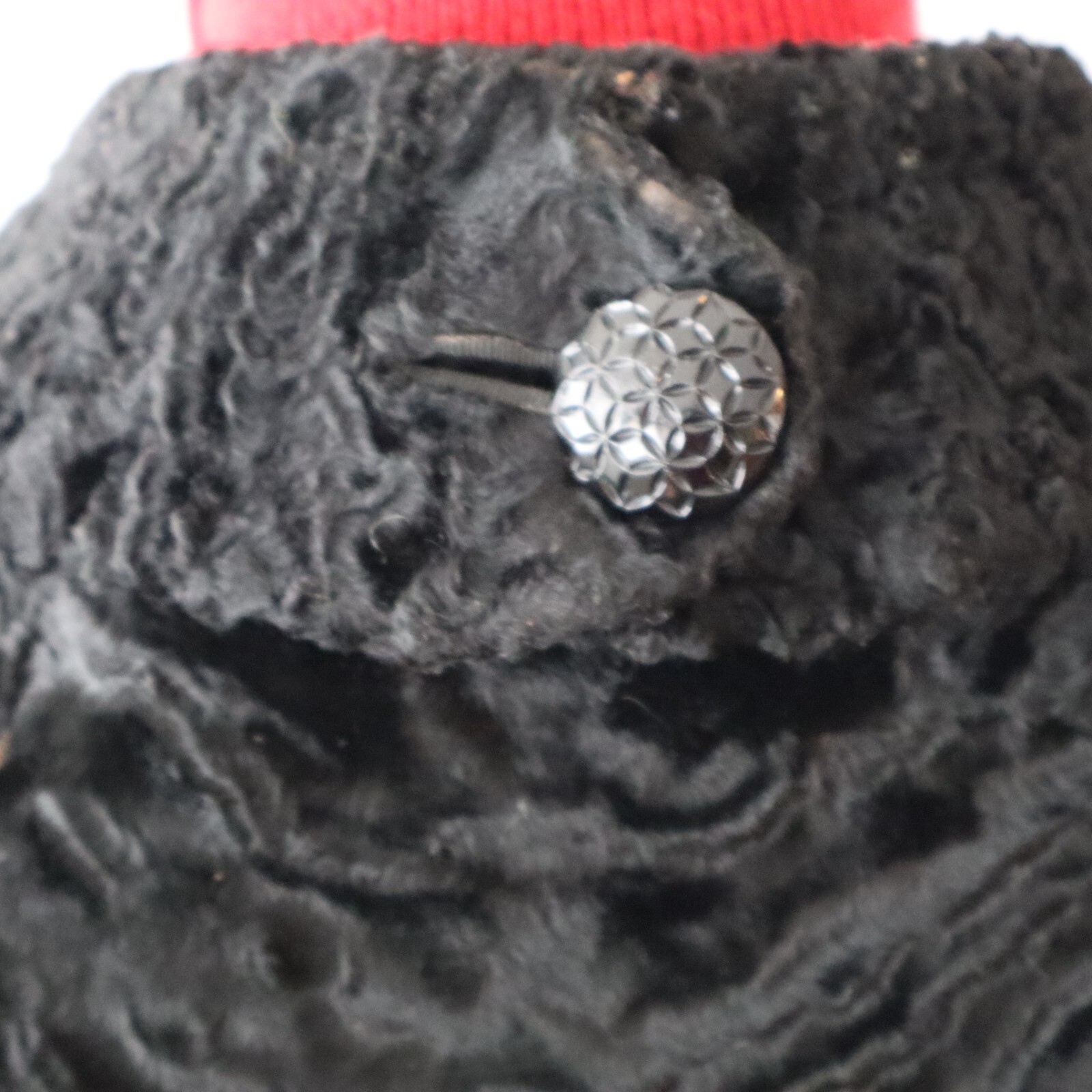 Vintage Black Persian Lamb Fur Jacket Shawl Collar 3/4 Sleeves Sz Small/Med