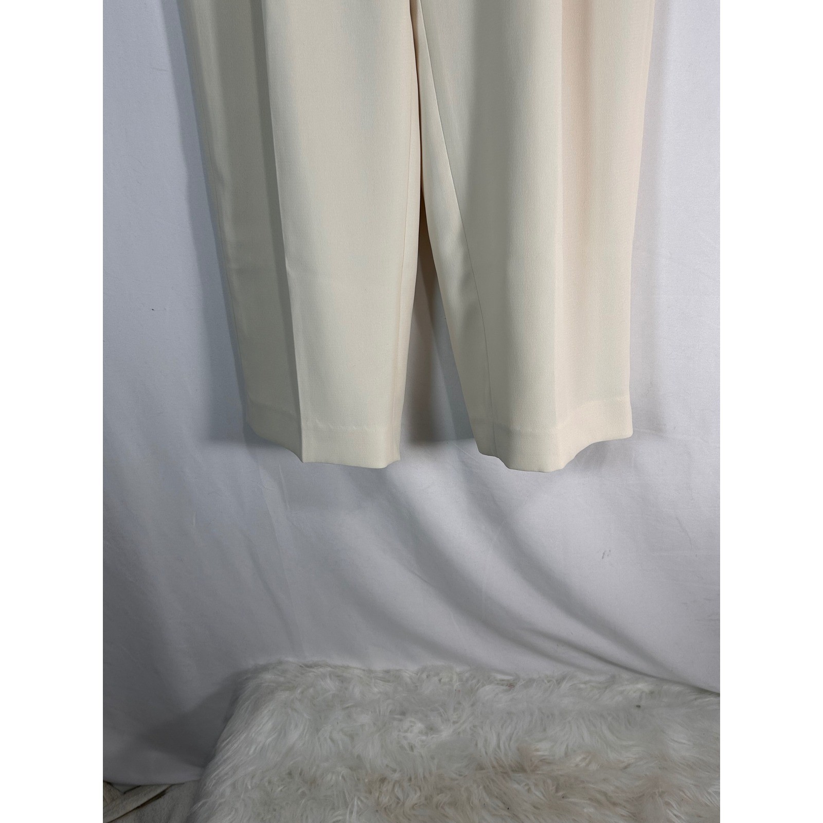 Vintage Cream High Waisted Pleated Front Straight Leg Dress Pants Womens 8P