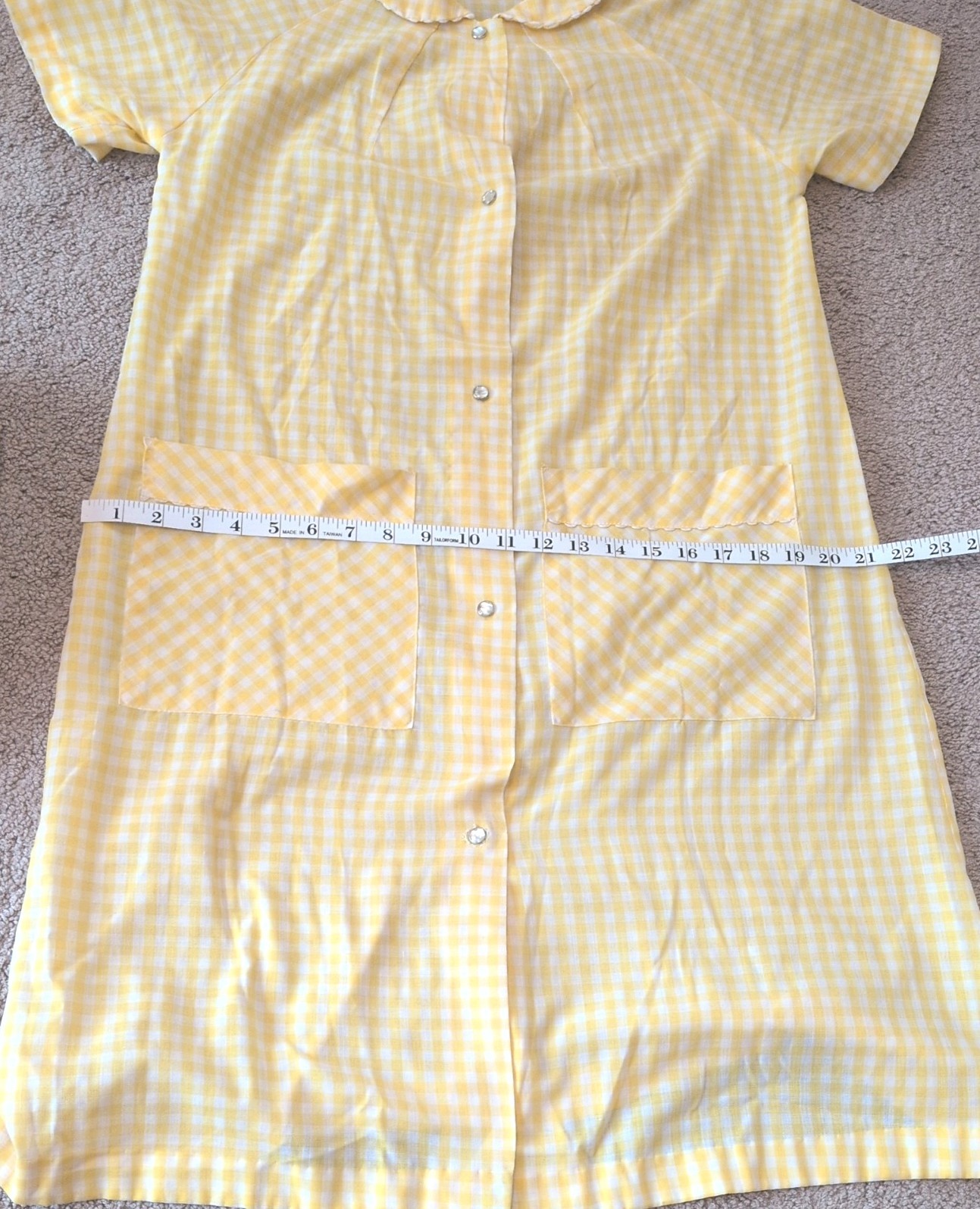 Vintage Yellow Checked Housecoat/Robe 1950/1960