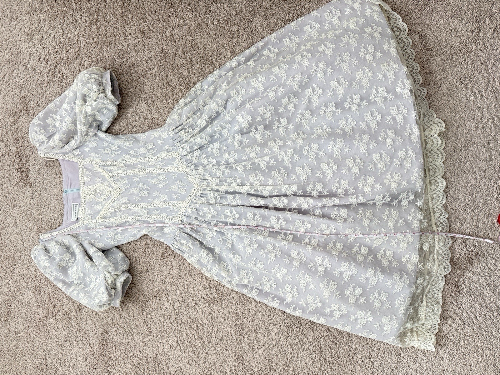 Vintage Scott McClintock Dress Lavender Size 8 Cottagecore Floral 80s PLace USA