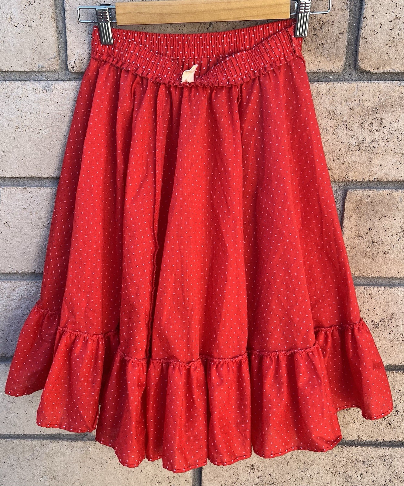 Vtg Partners Please Malco Modes Red Polka Dot Prairie Western Square Dance Skirt