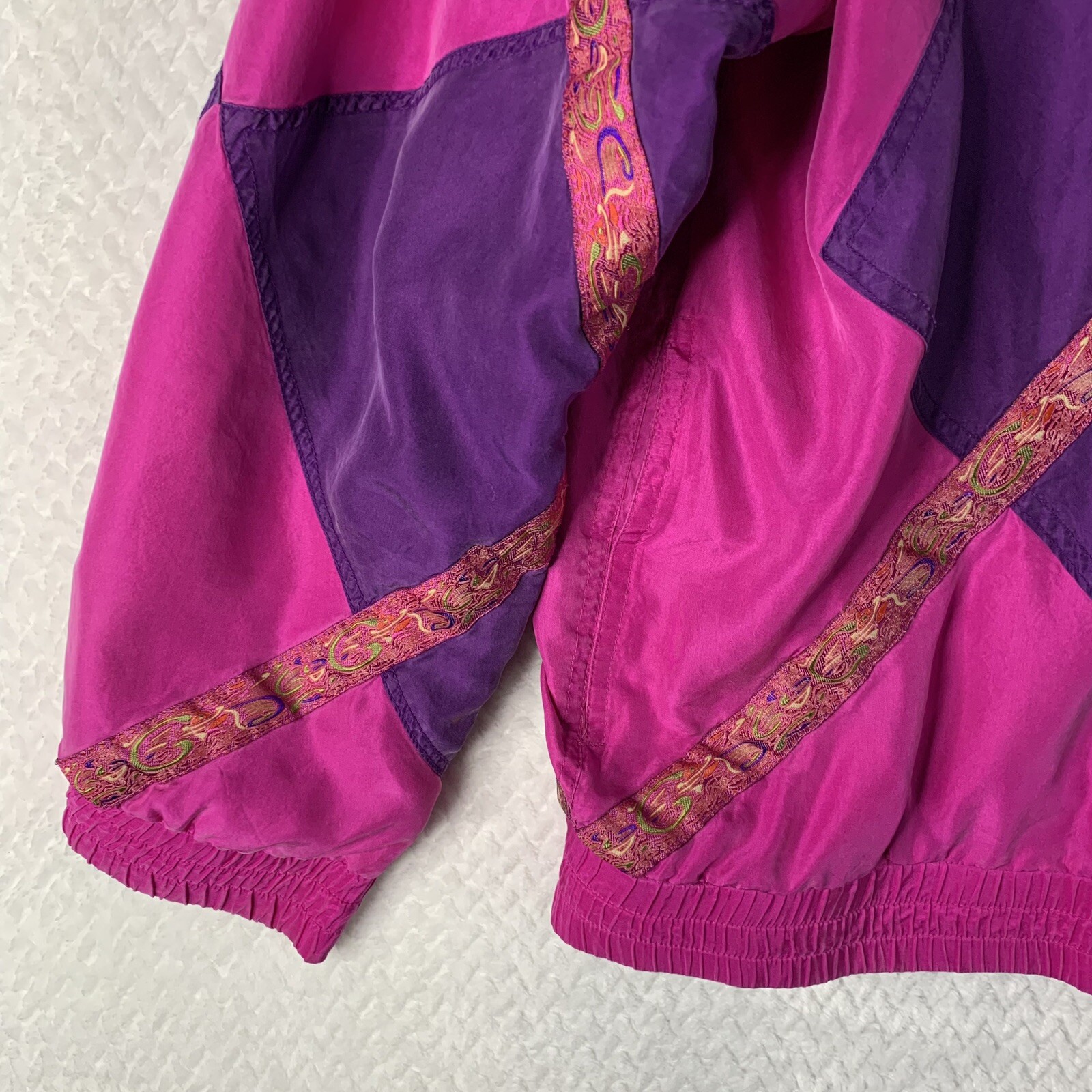 Vintage Oleg Cassini Windbreaker Jacket Women’s Size Medium 100% Silk