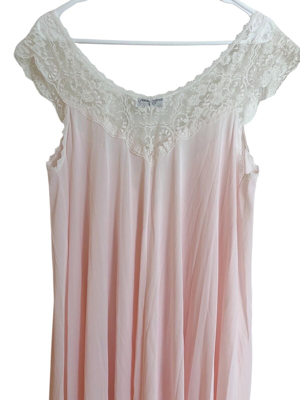 Vintage Miss Elaine Pink Peignoir Nightgown Robe Set Lace Nylon Size Medium EUC!