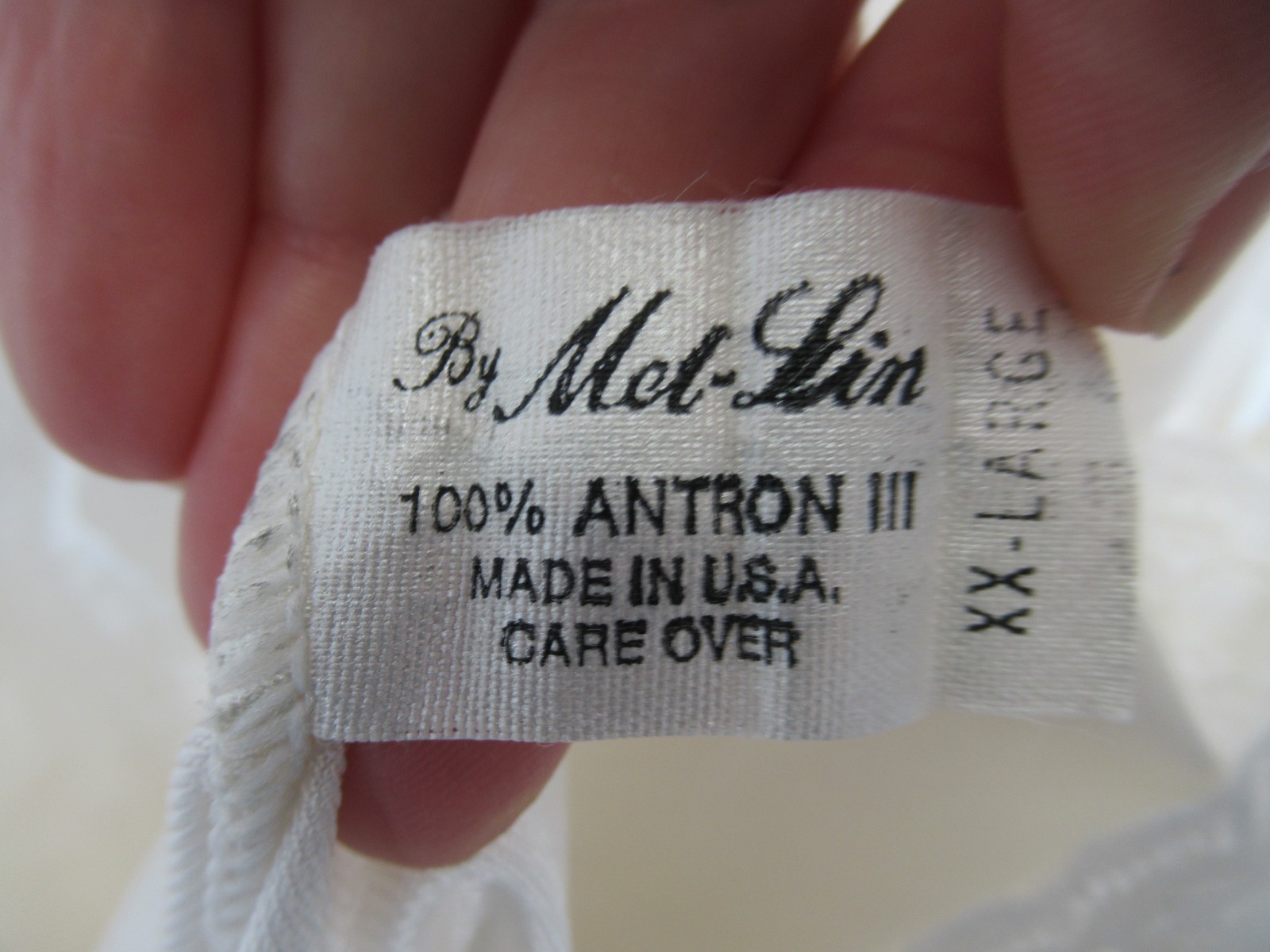 Vintage Mel Lin Satin Camisole Women 2XL White Lace Straps Nylon