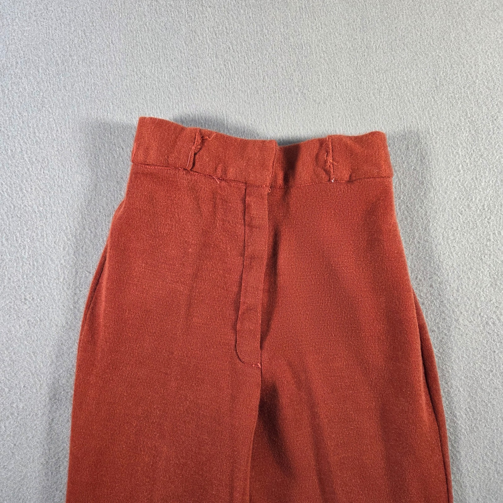Vintage Bell Bottoms Womens XS 22×26 Orange Flare Wide Leg High Waist 70s ILGWU