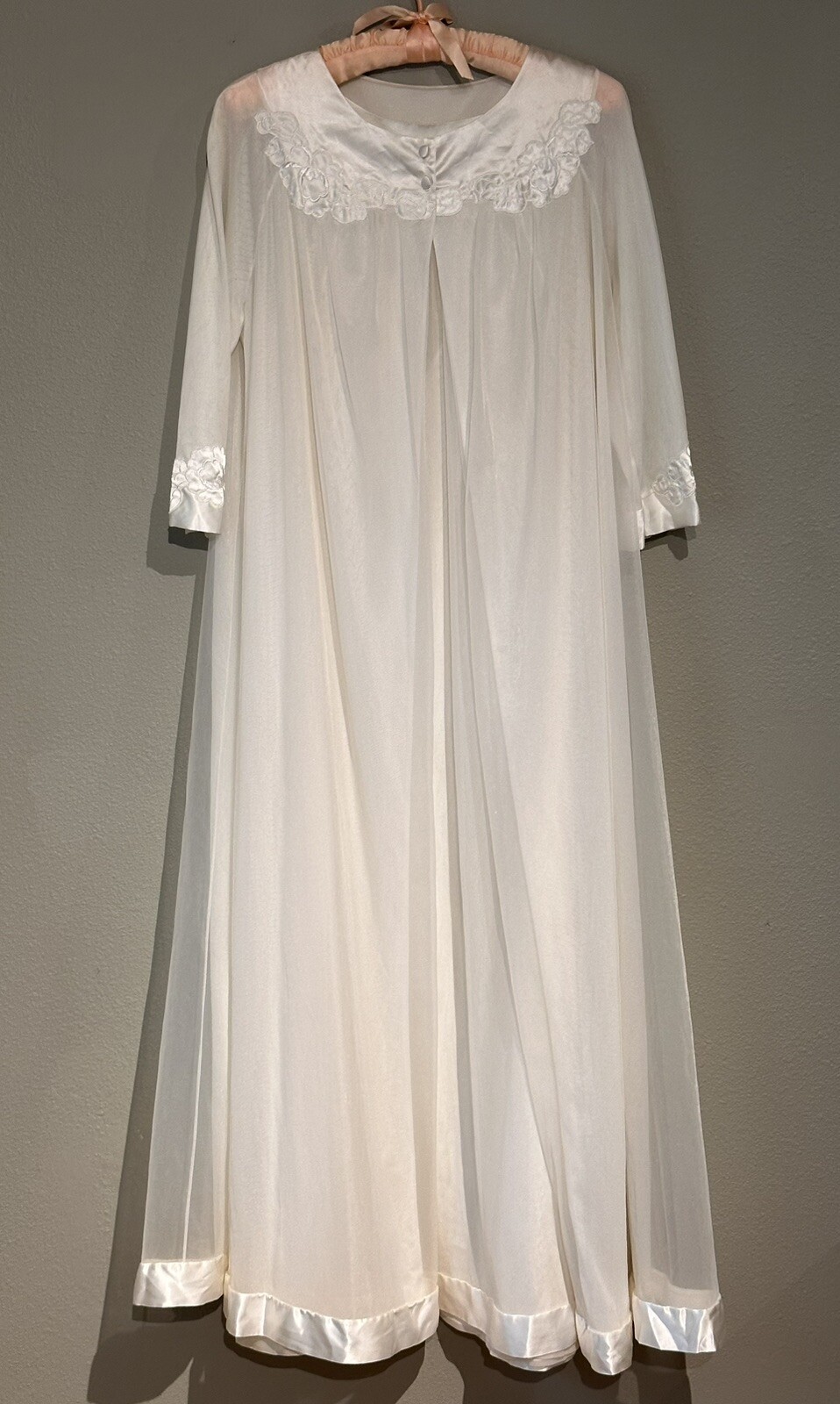 Vintage Peignoir Gossard Artemis 2 Piece Gown/Robe Lingerie White Honeymoon USA