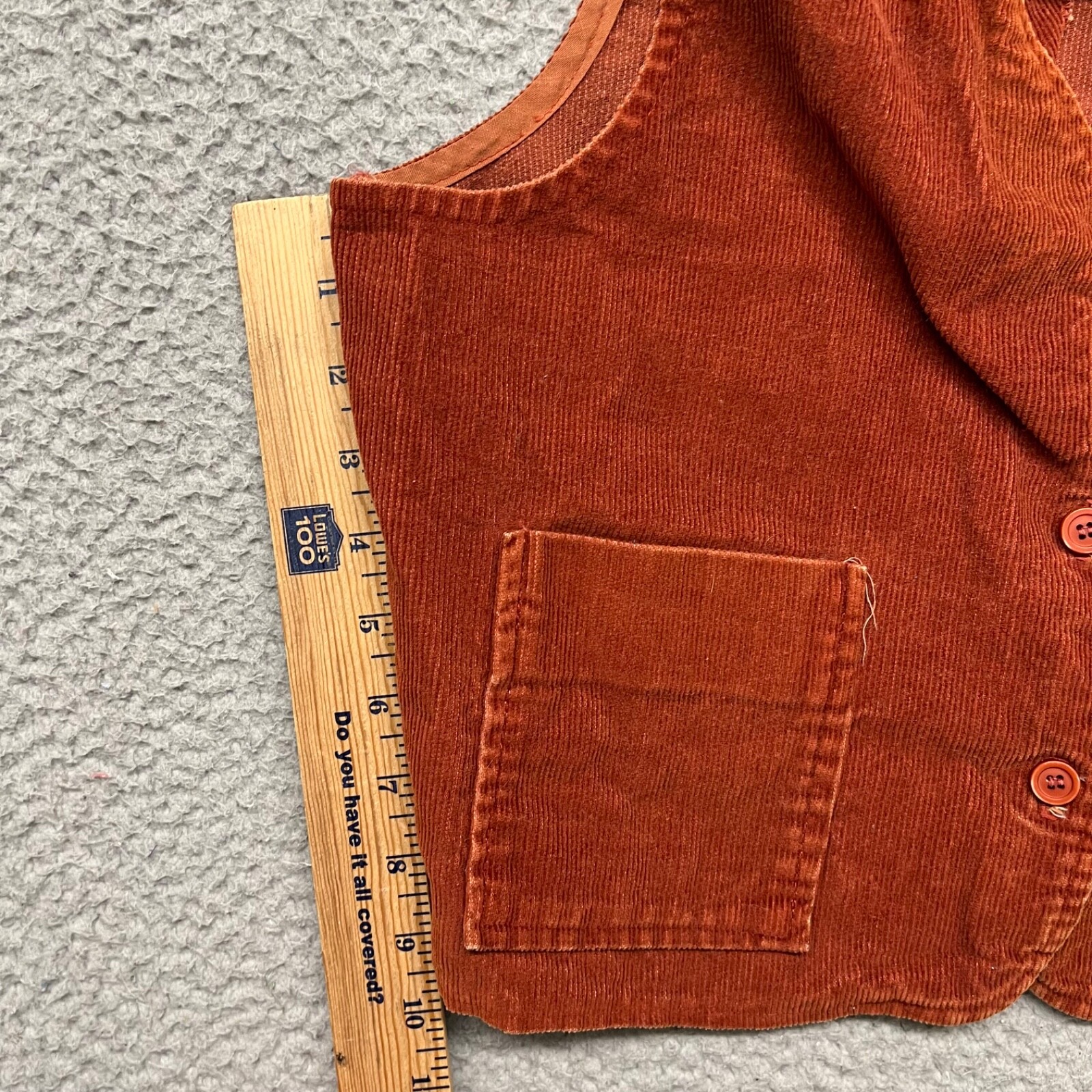 Vintage Sears Jr Bazaar Vest Brown Corduroy 60&rsquo;s 70&rsquo;s Retro Disco Western
