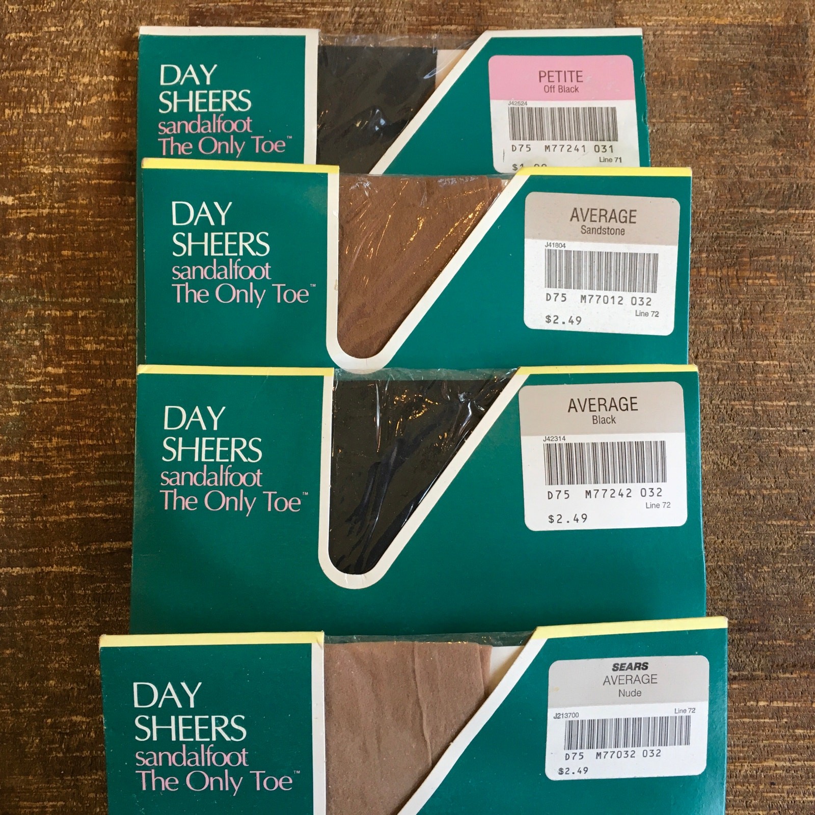 VTG Sears Hug-Alon Day Sheers Pantyhose Lot of 4 NIP Control Top Regular