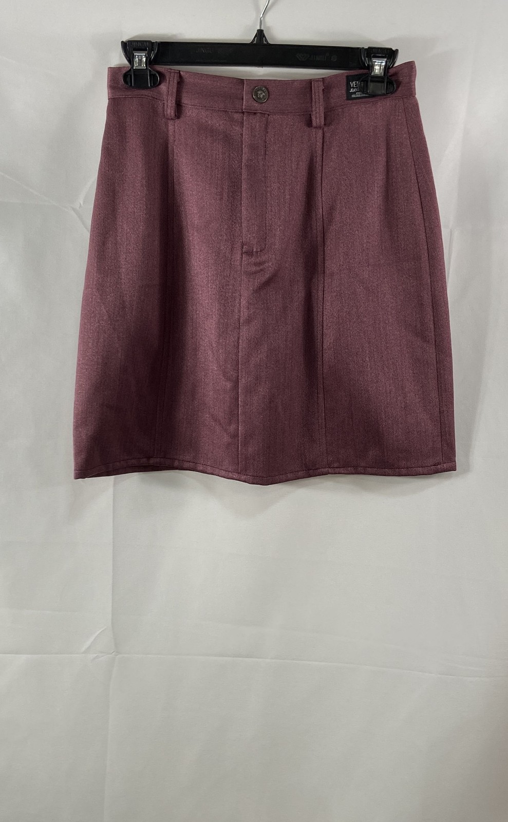 Vintage 90s Versace Jeans Couture Women&rsquo;s Burgundy Wool Blend Mini Skirt 28/42