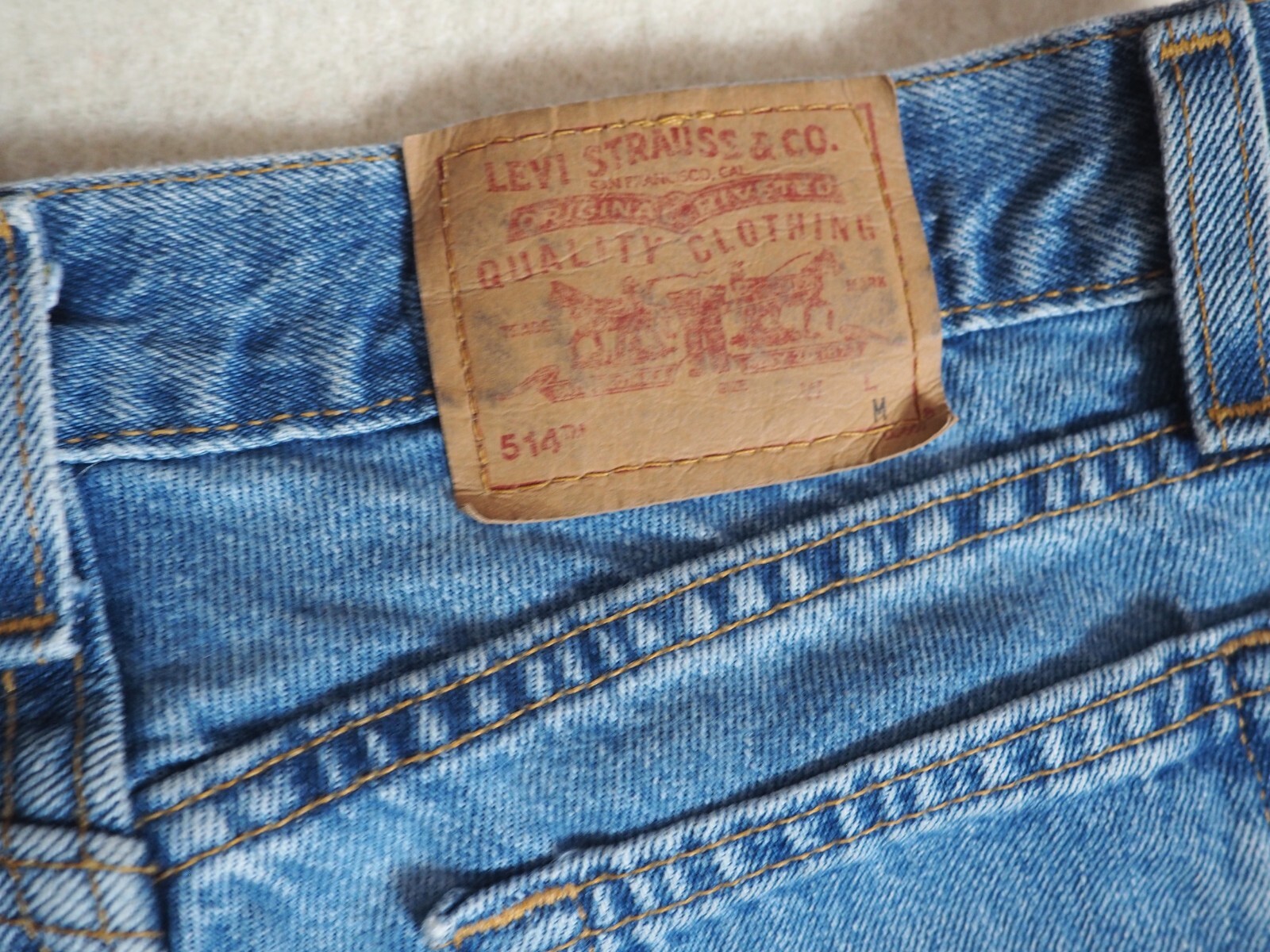 VTG 90s LEVIS 514 Superlow Flared Faded USA Made Blue 29×31 Denim Hippy Jeans