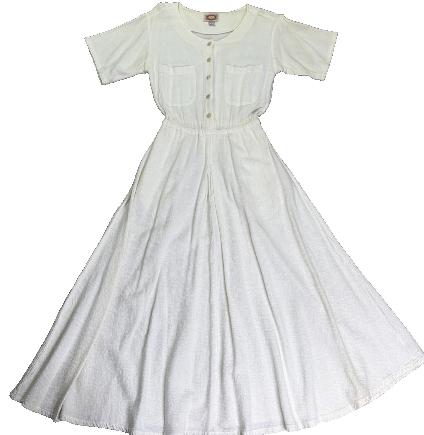 Vtg 80&rsquo;s Banana Republic Safari Ventilated White Cotton Dress Size S
