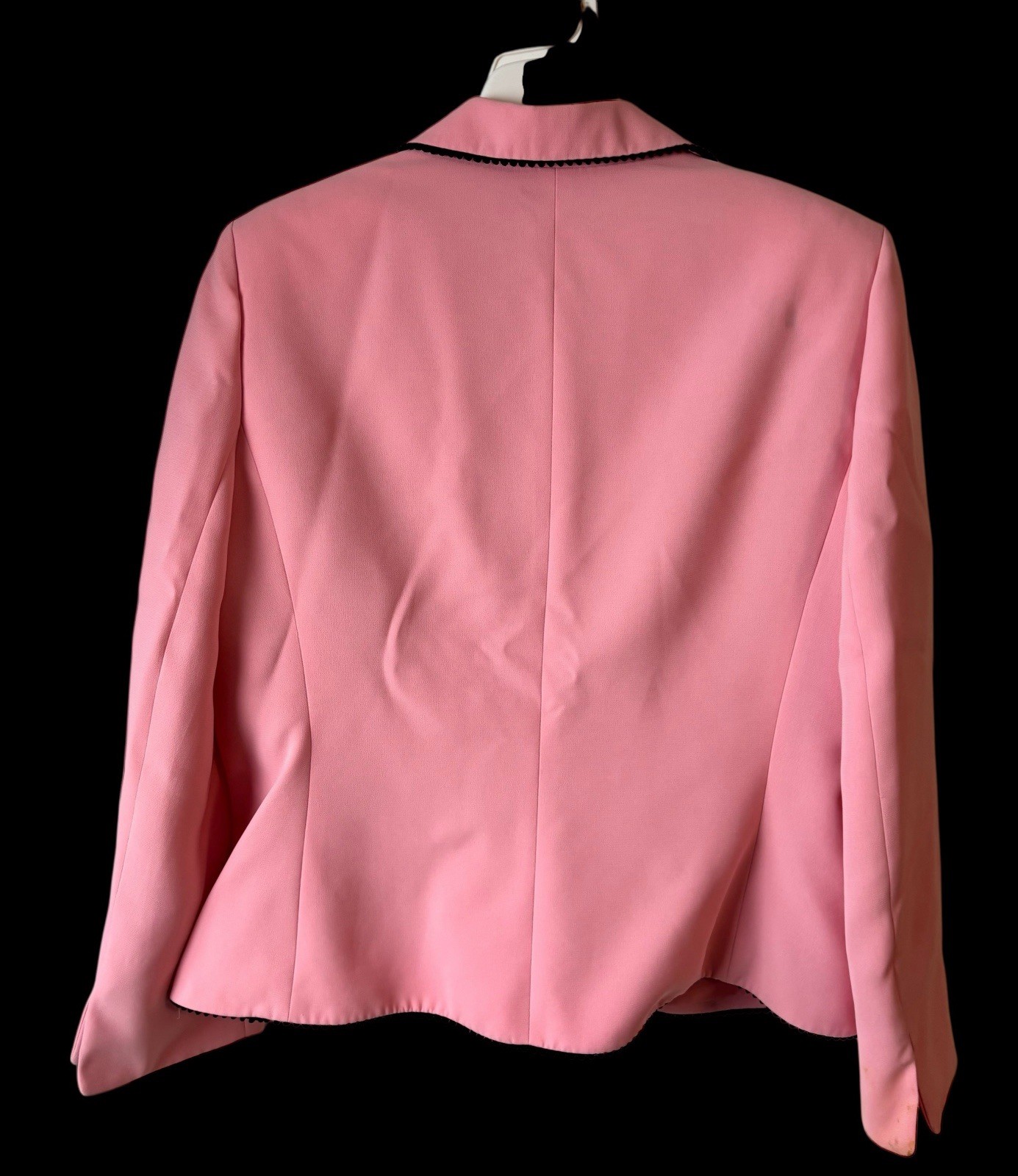 Vintage 1980’s Women’s Size 18 Le Suit Pink Blazer With Black Piping READ