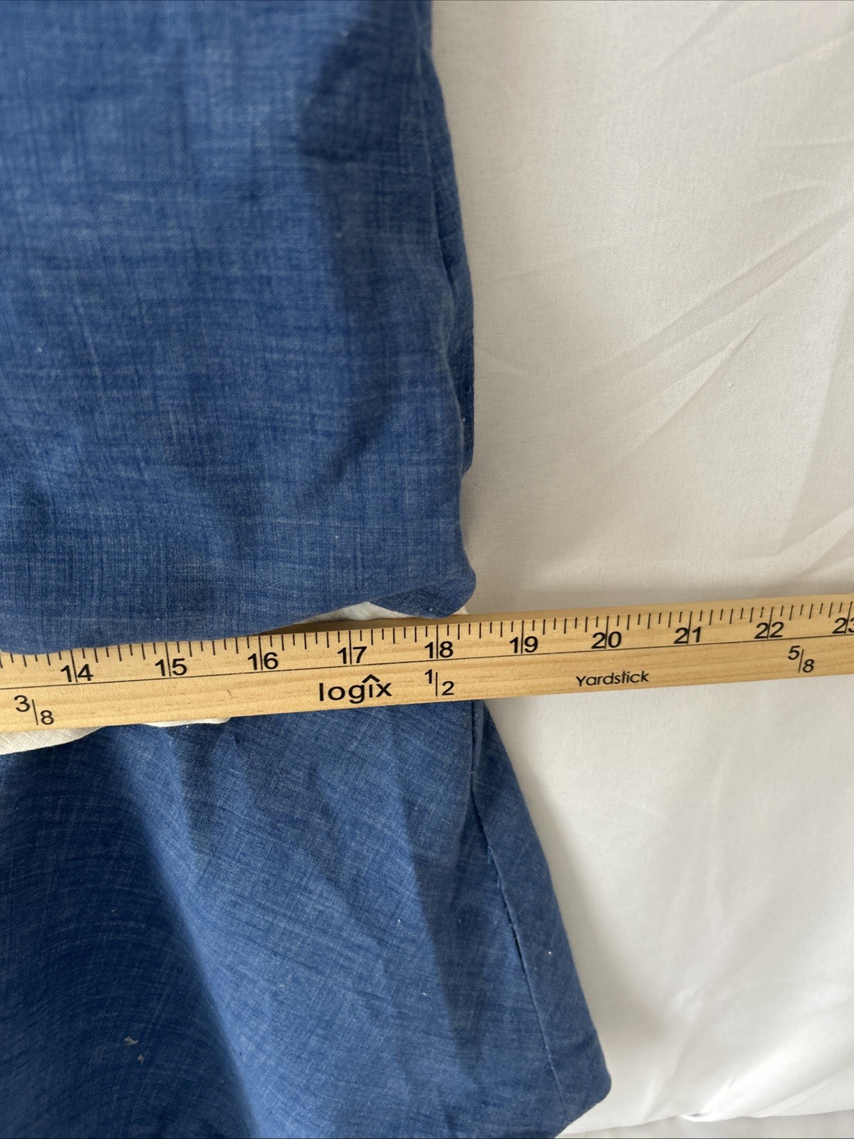 Vintage 1960 St. Roque Chambray Button Up Drop Waist Mini Shift Dress Size-S