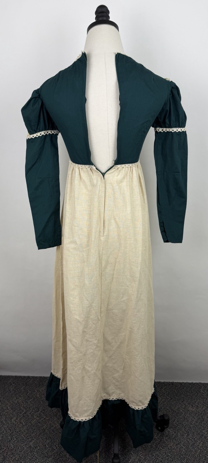 Vintage Gunne Sax Black Label Dress Forest Green Corset Medieval Renaissance 70s