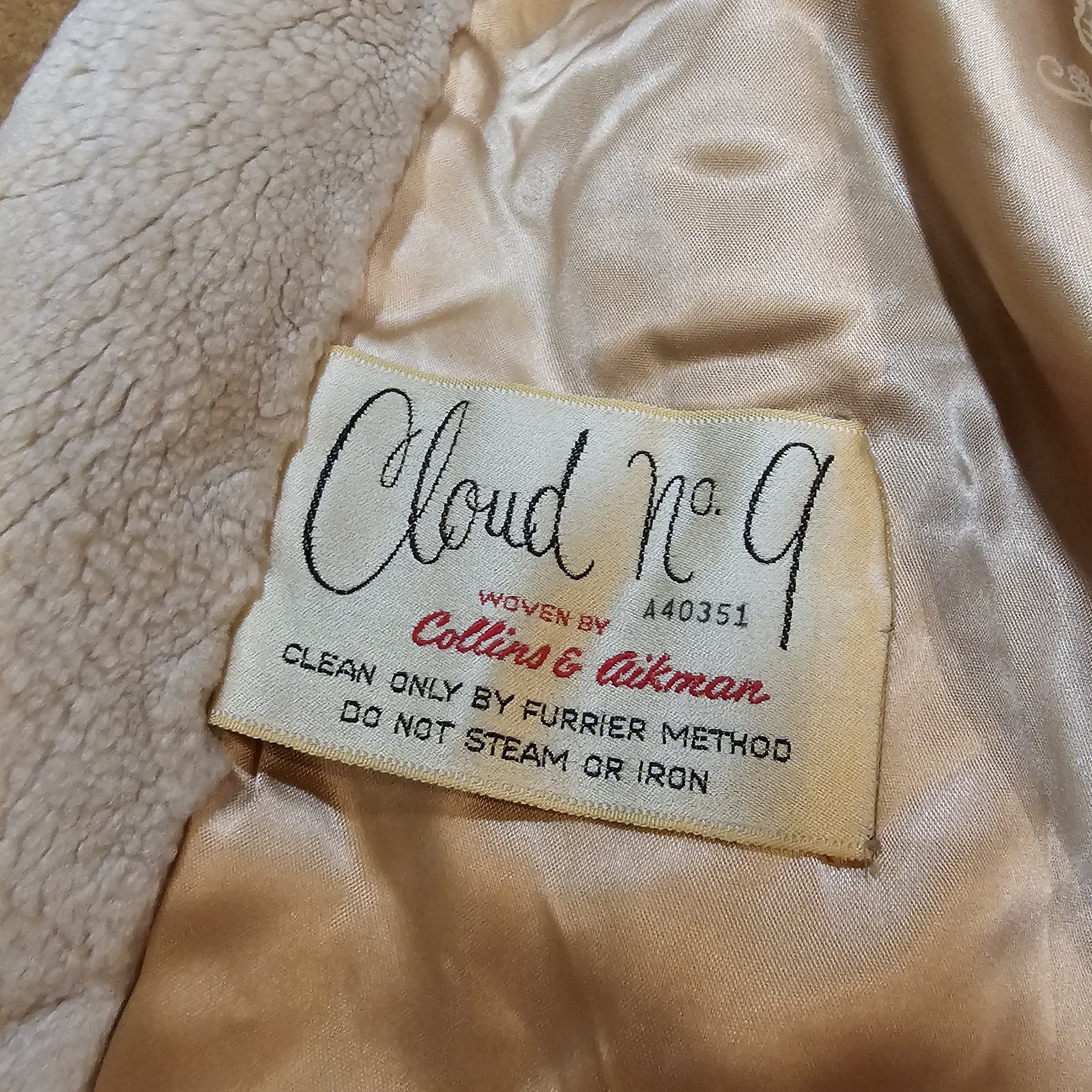 Vintage 50s Fur Jacket Crop Cloud No 9 Collins & Aikman Elegant Housewife Mob