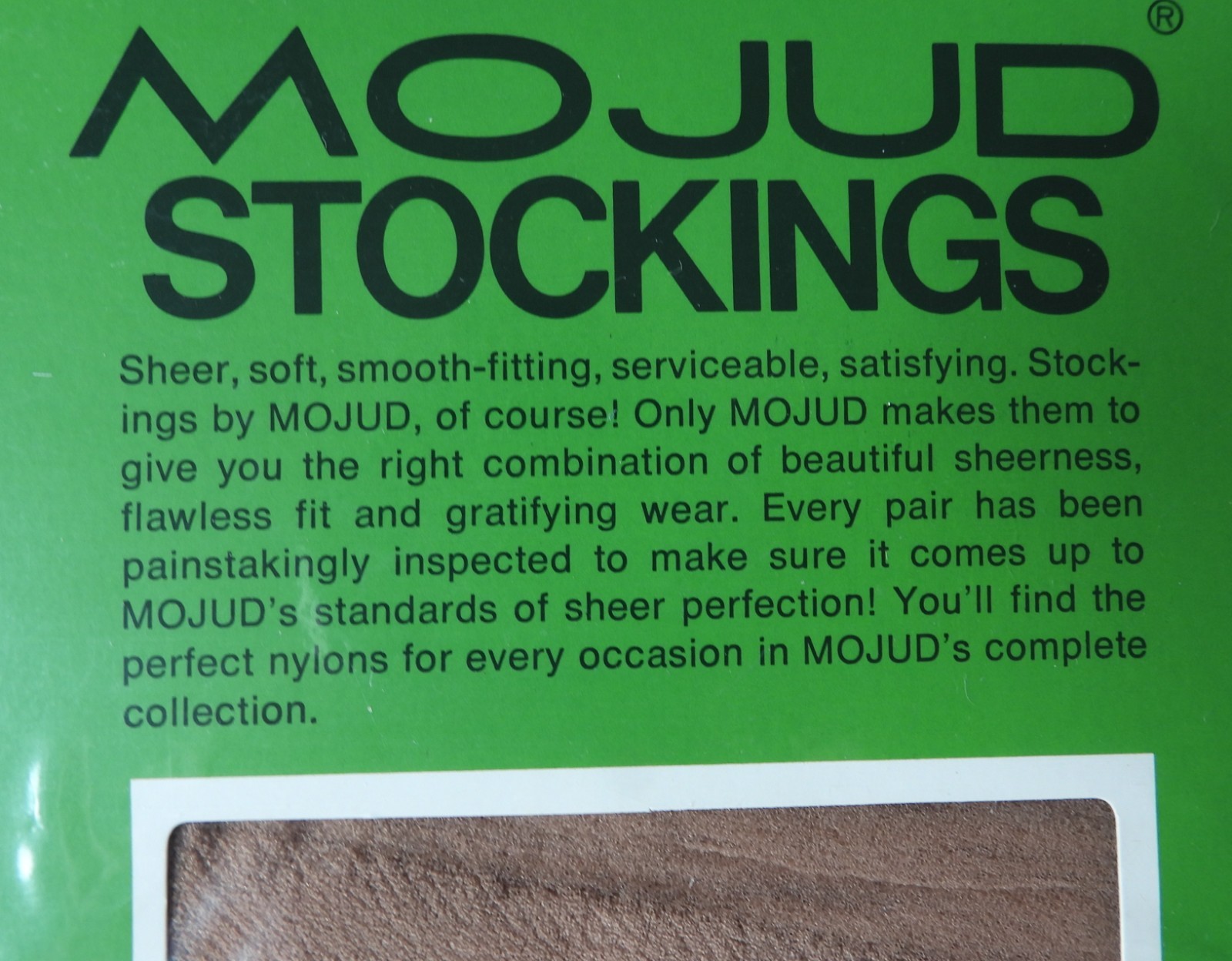 1 Pair NOS NIP Vtg Mojud Stretch Agilon Nylon Stockings Sea Shell Size B