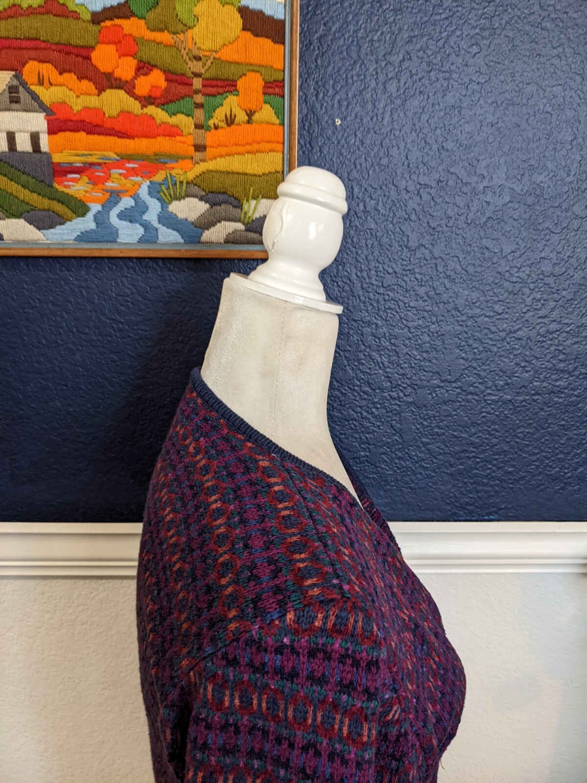 VTG Cullinane Multicolor Fair Isle Button Knit Cardigan Sweater Sz Small S
