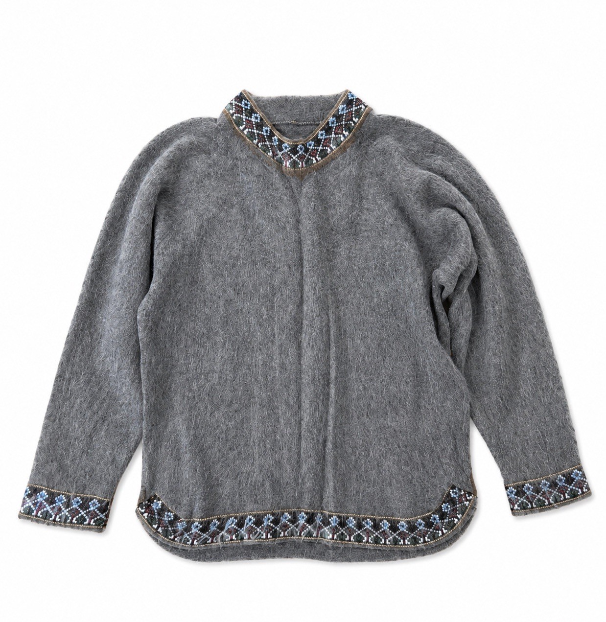Vintage 1970’s 1980’s Fuzzy Alpaca Feel Nordic Tunic Sweater M