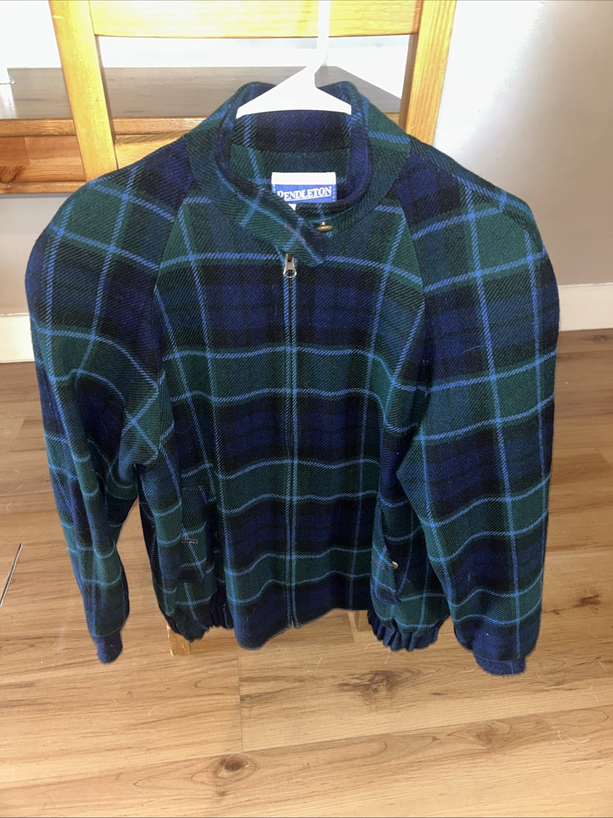 Vintage Pendleton Classic Plaid Women&rsquo;s Small Full Zip Wool Jacket Shoulder Pads