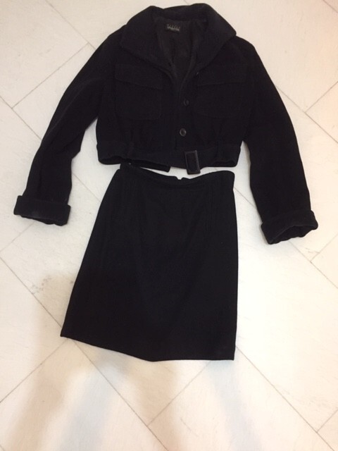Marina Spadafora cashmere angora & wool jacket bomber IT42 skirt IT40