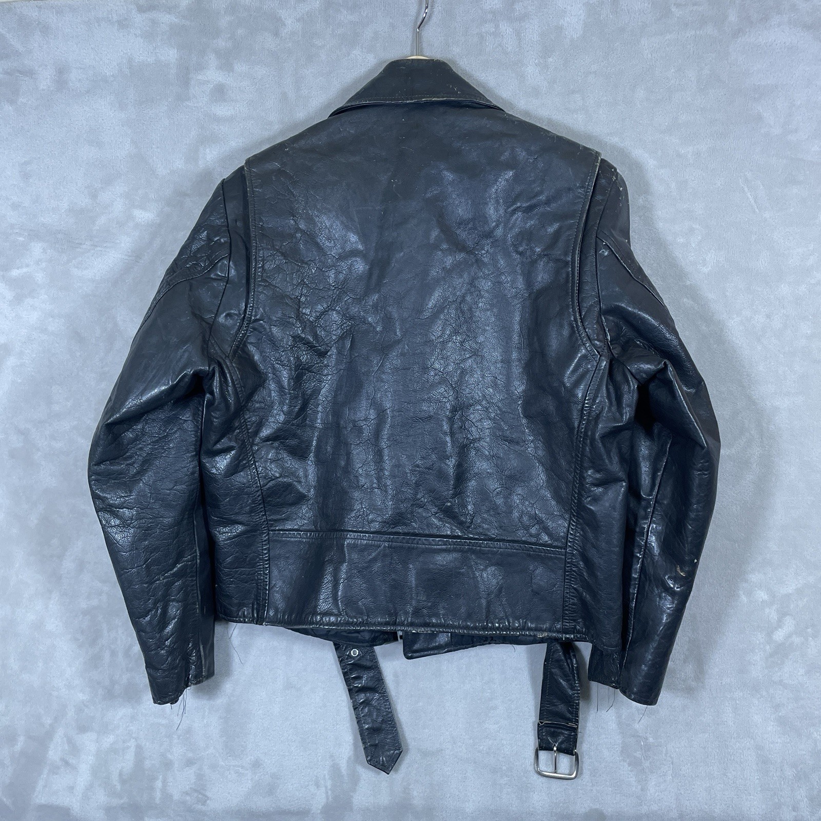 Vintage 70s Excelled Leather Jacket Womens 12 Made in USA Motorcycle Biker *read