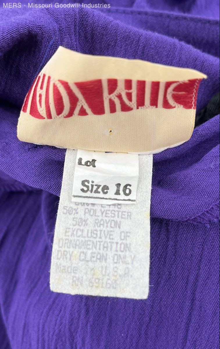 Lady Katie Womens Purple Solid Button Front Short Sleeve Dress Size 16