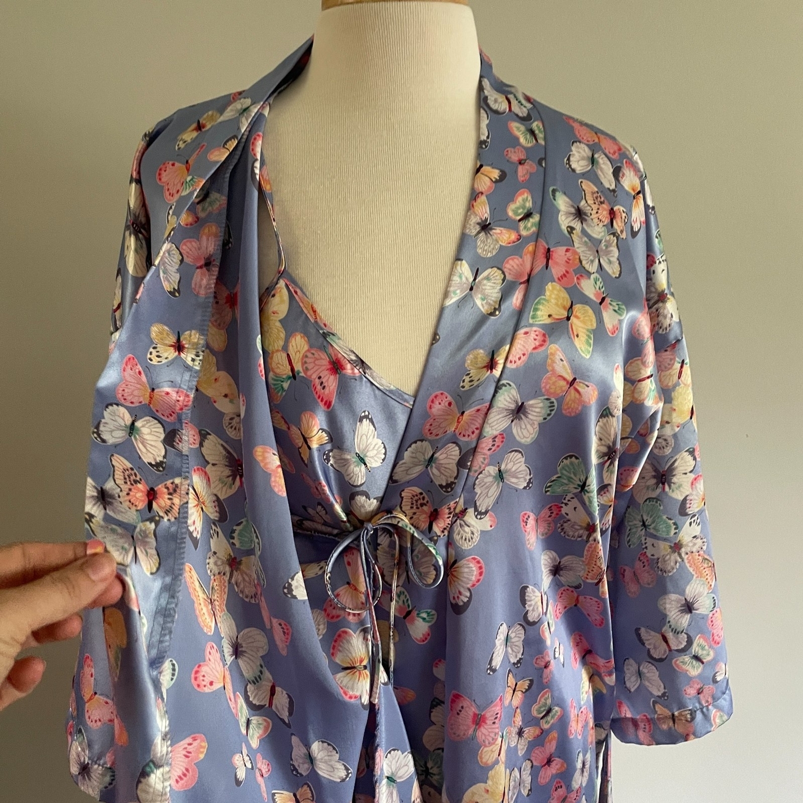 3pc Vintage Robe + Slip SET