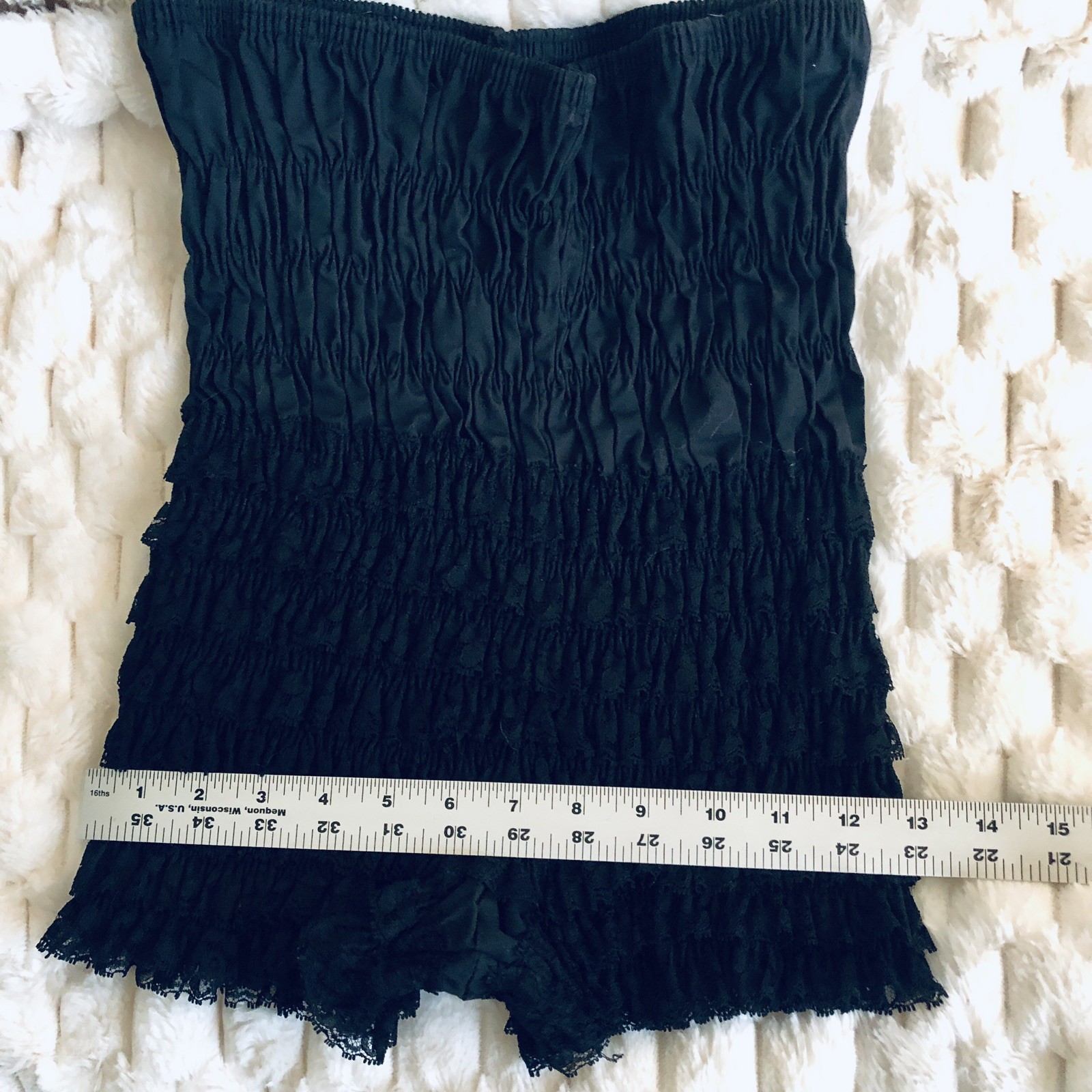 Vtg Malco Modes Black Square Dance Pettipants Ruffled Sissy Pants Rockabilly XL