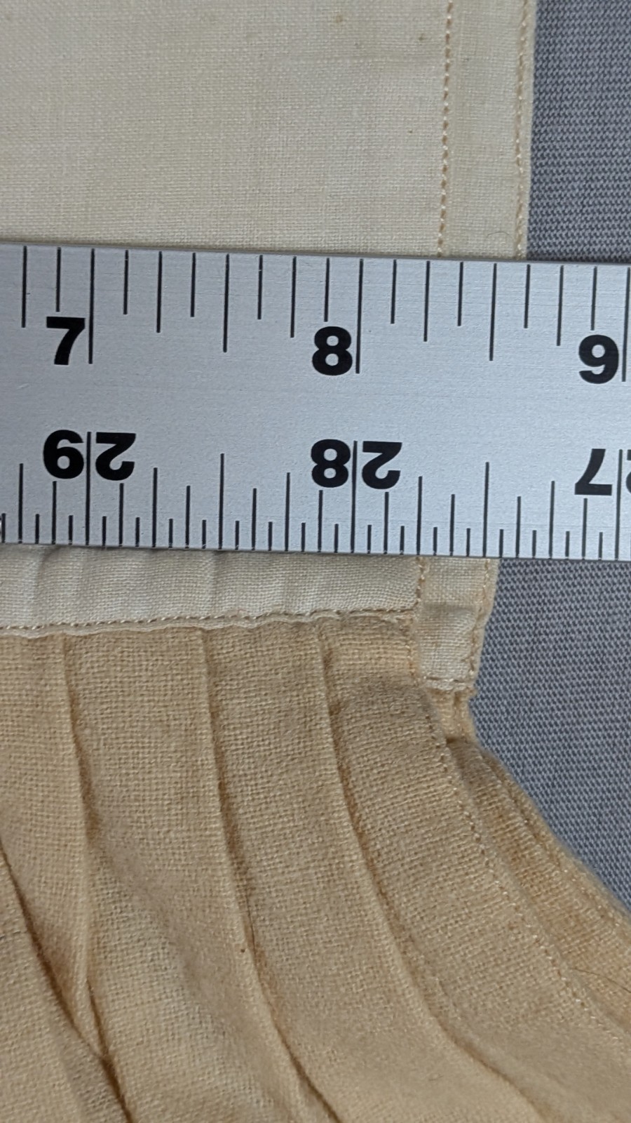 Antique Handmade Embroidered Heavy Weight Linen Petticoat Skirt 16&Prime; Waist