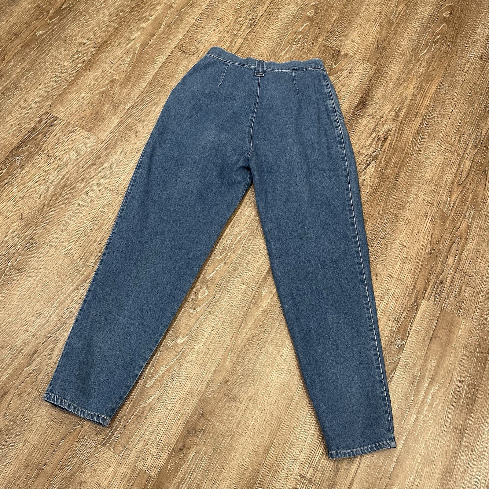 P.S. Gitano 24” High Waisted Tapered Vintage Mom Jeans 1990s Blue Denim Pleated