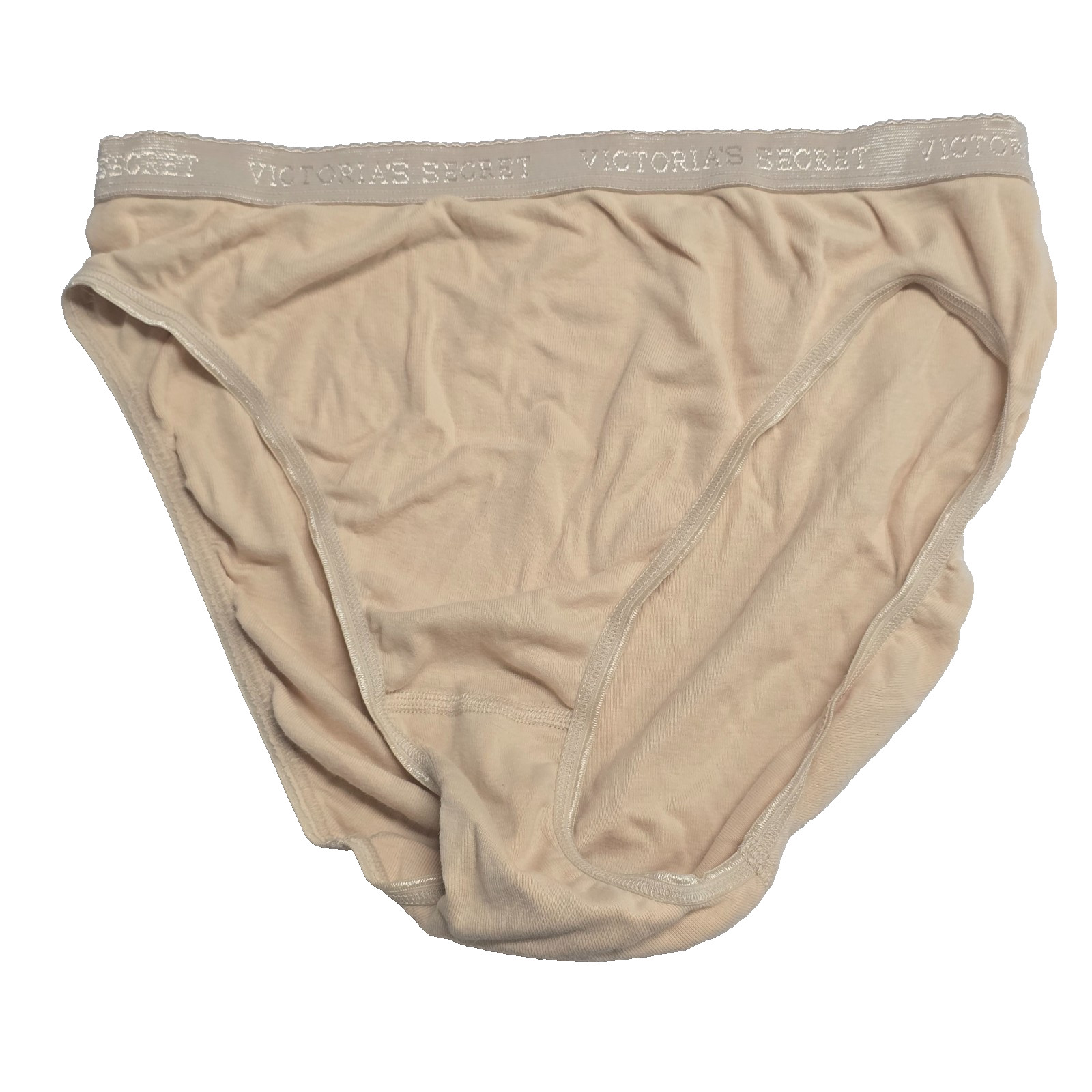 Y2K Victoria’s Secret vintage cotton high Leg brief panties Sz L Taupe 2003 READ