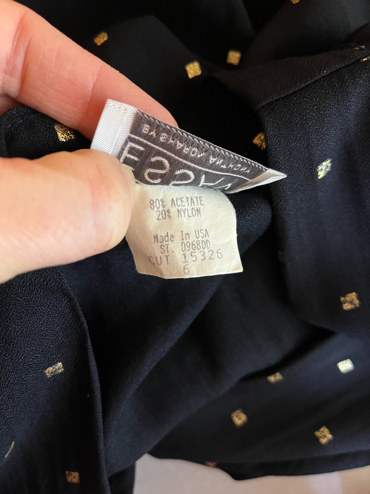 Vintage Essay Size 6 Light Blazer Jacket Black Gold Tie Waist 80s or early 90s