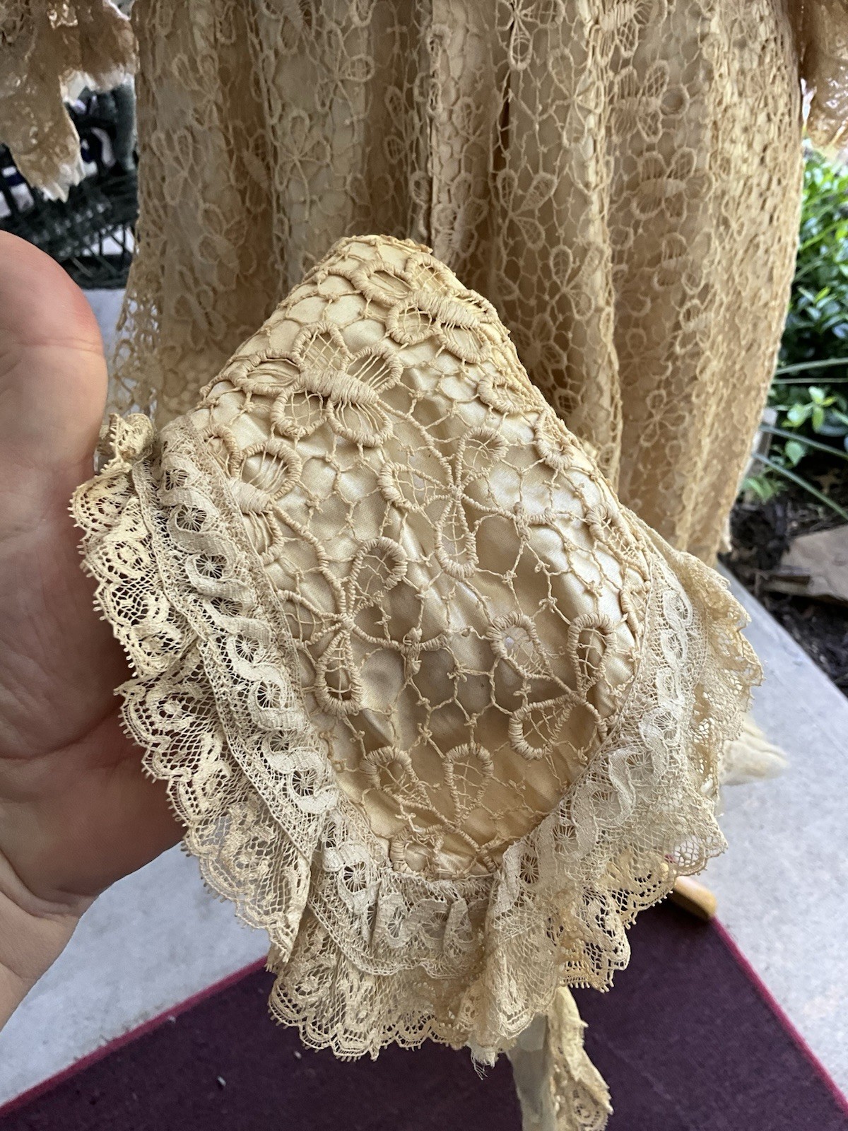 RARE 1920s MOST ORNATE LADIES GARDEN OPERA EDWARDIAN LACE SILK COAT AMAZING