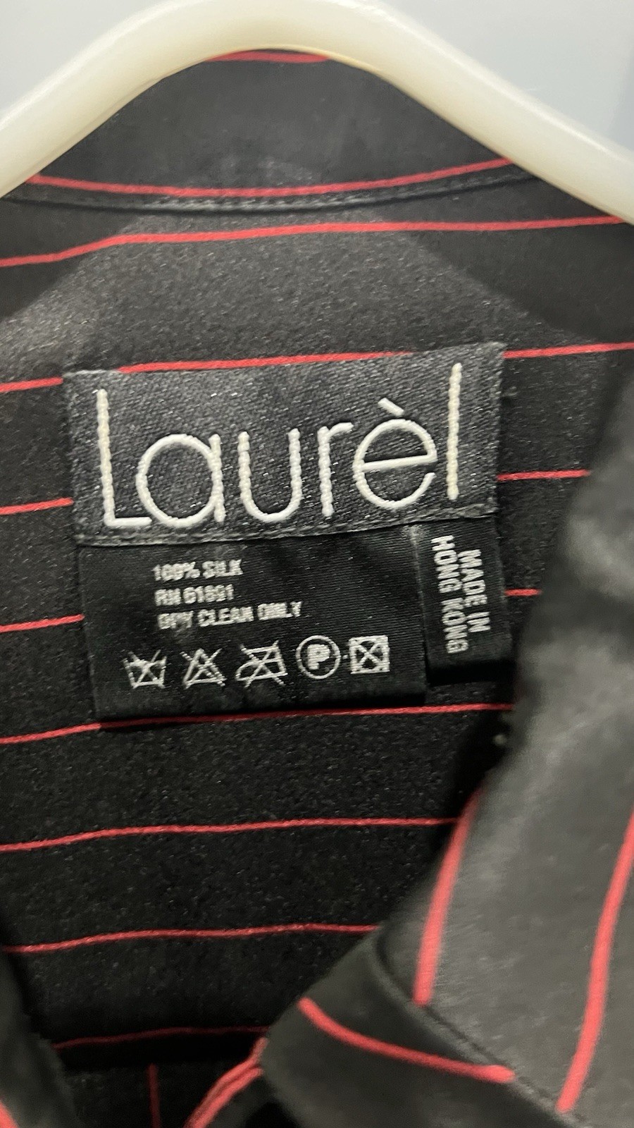 Vintage Laurèl 100% Silk Blouse Made in Hong Kong Size L