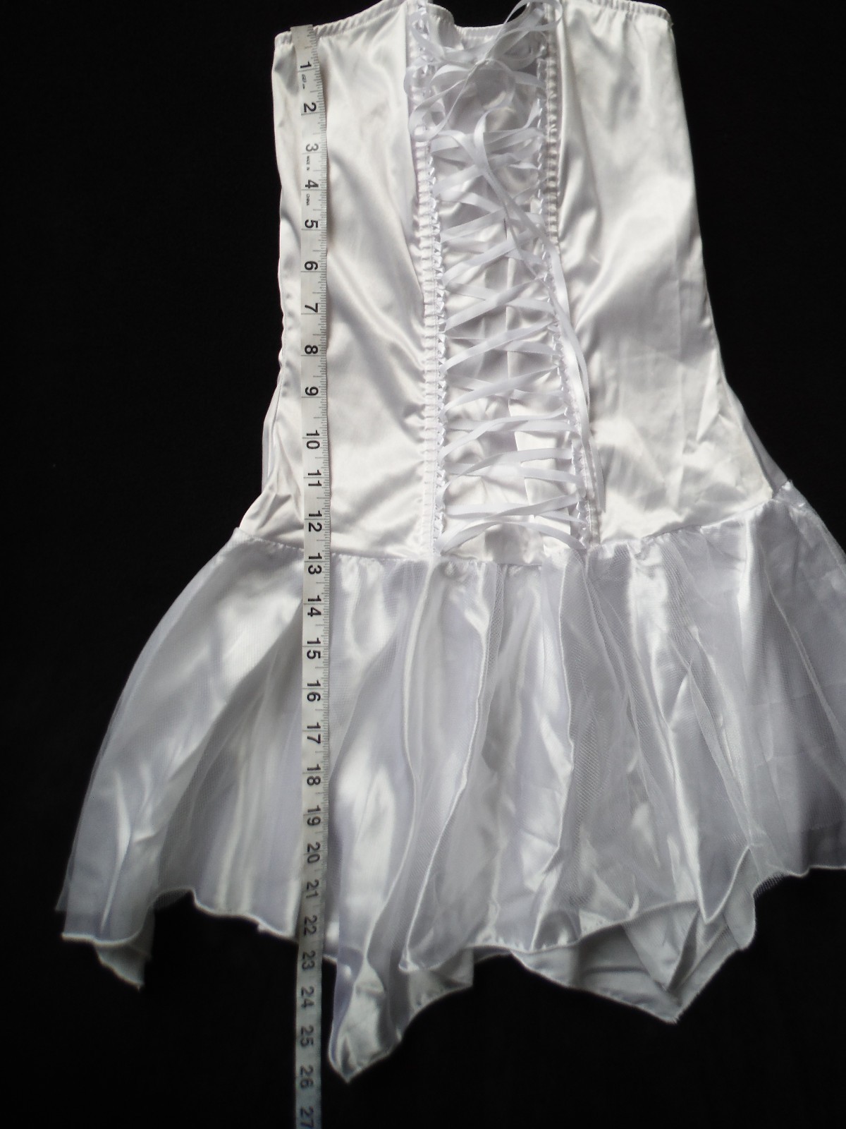 VTG Fredericks of Hollywood 90&rsquo;s New Sexy!! White Lingerie Dress Tie Up Bodice S