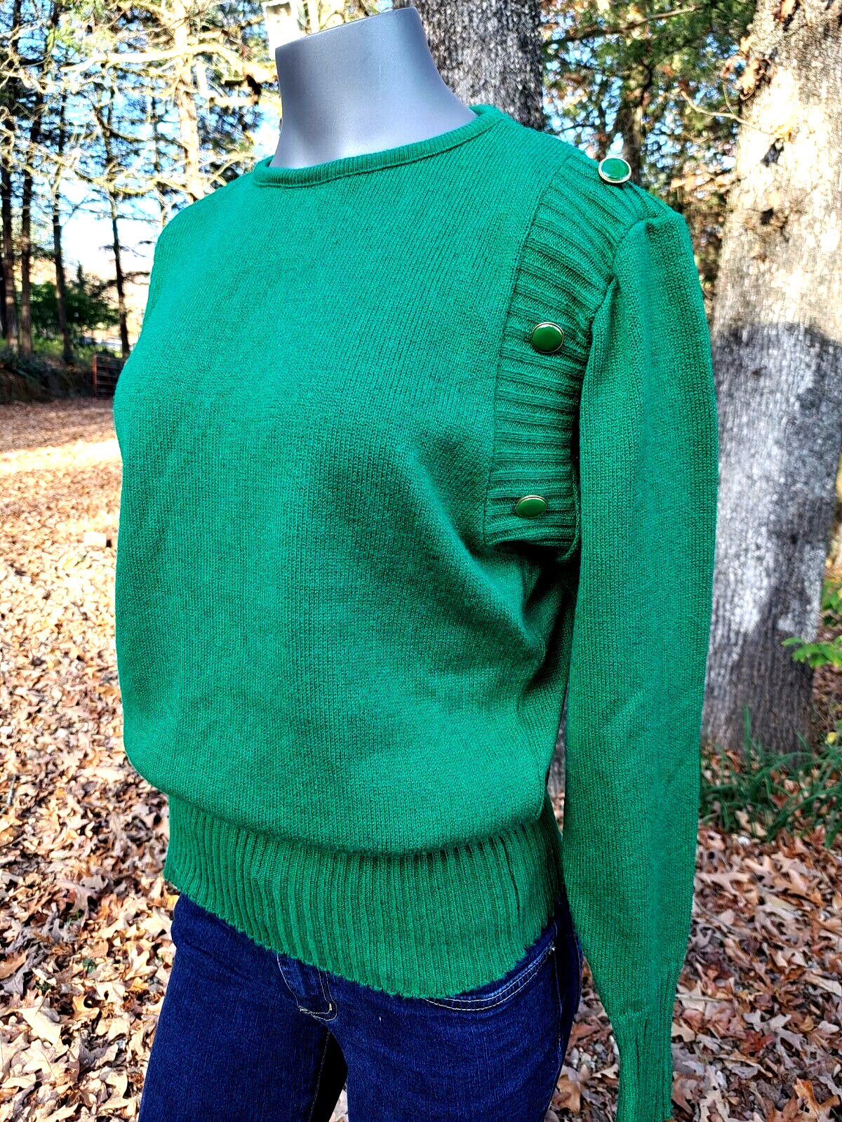 Vintage Neiman Marcus Ami Knits Pull over Sweater Bright Green Med/Lrg