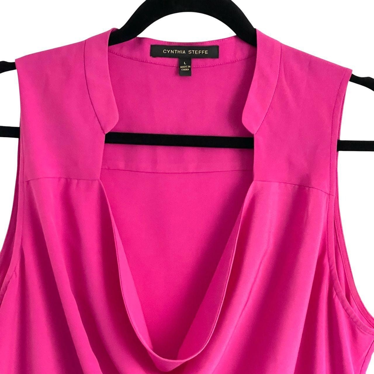 Cynthia Steffe Hot Pink Draped Tank Top: Y2K, 2000s