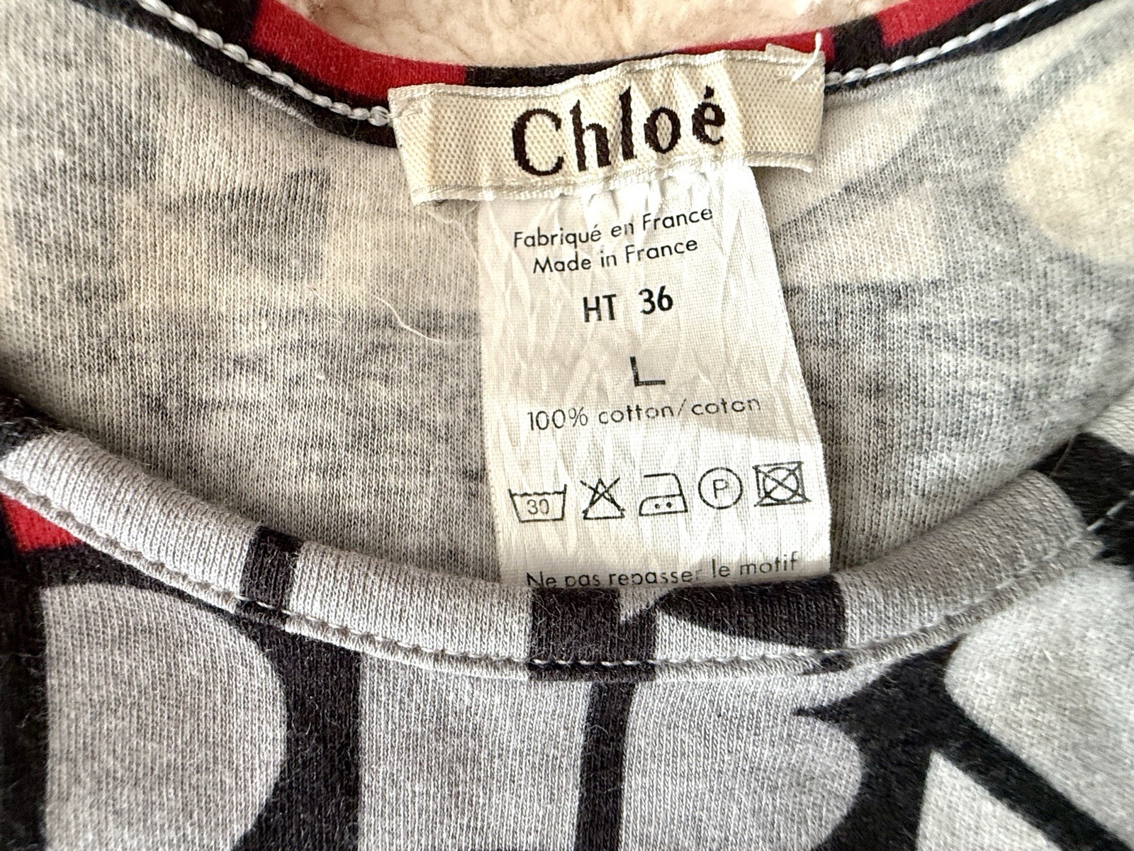 Vintage Y2K Chloé “Obsessed By You” Graphic Top Made in France Cotton FR 36